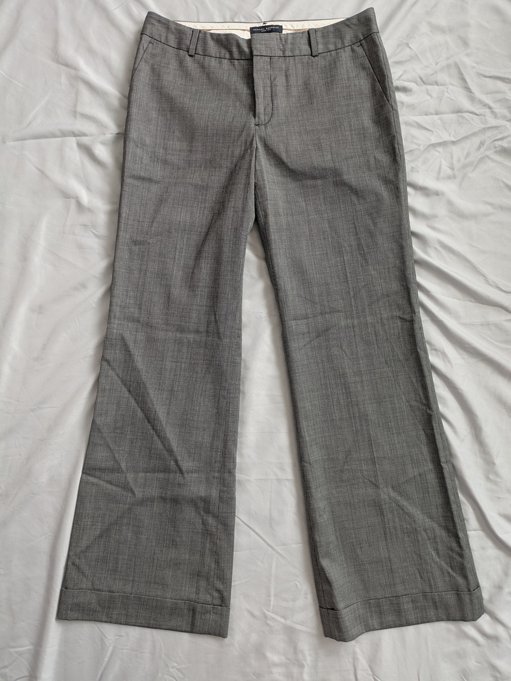Banana Republic Grey Wool Blend Ryan Fit Cuffed Dress Pants Size 10